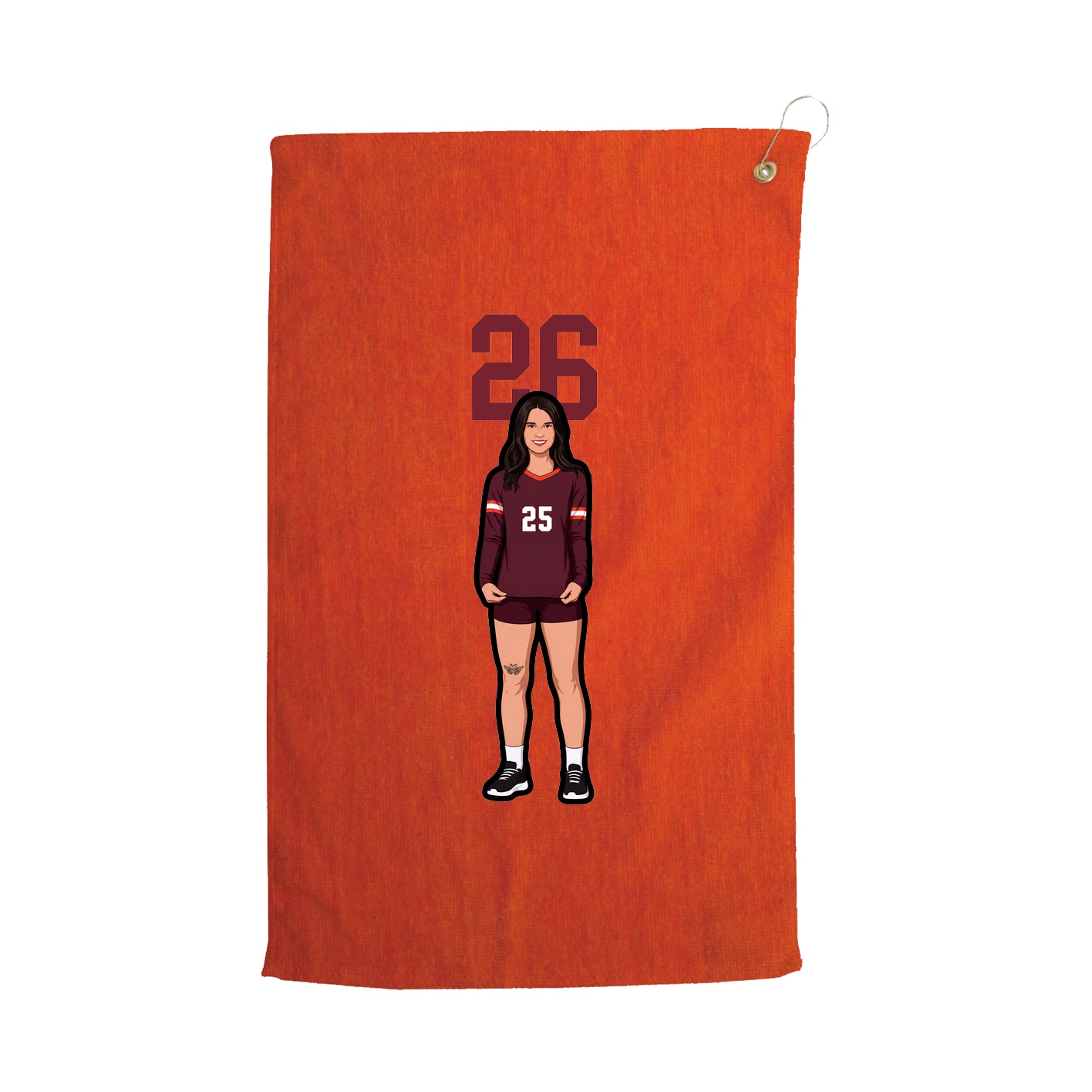 Golf Towel — Number Top in Orange