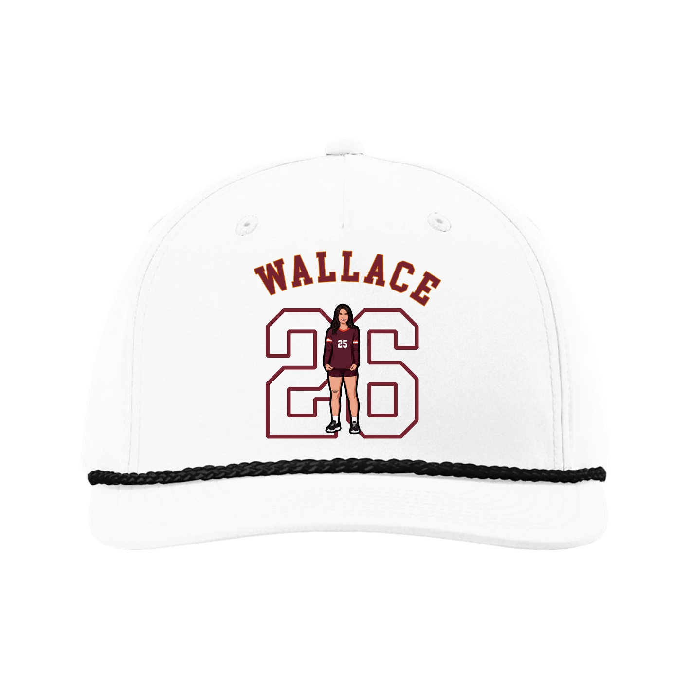 Five-Panel Classic Rope Cap — Shirsey Arch in White