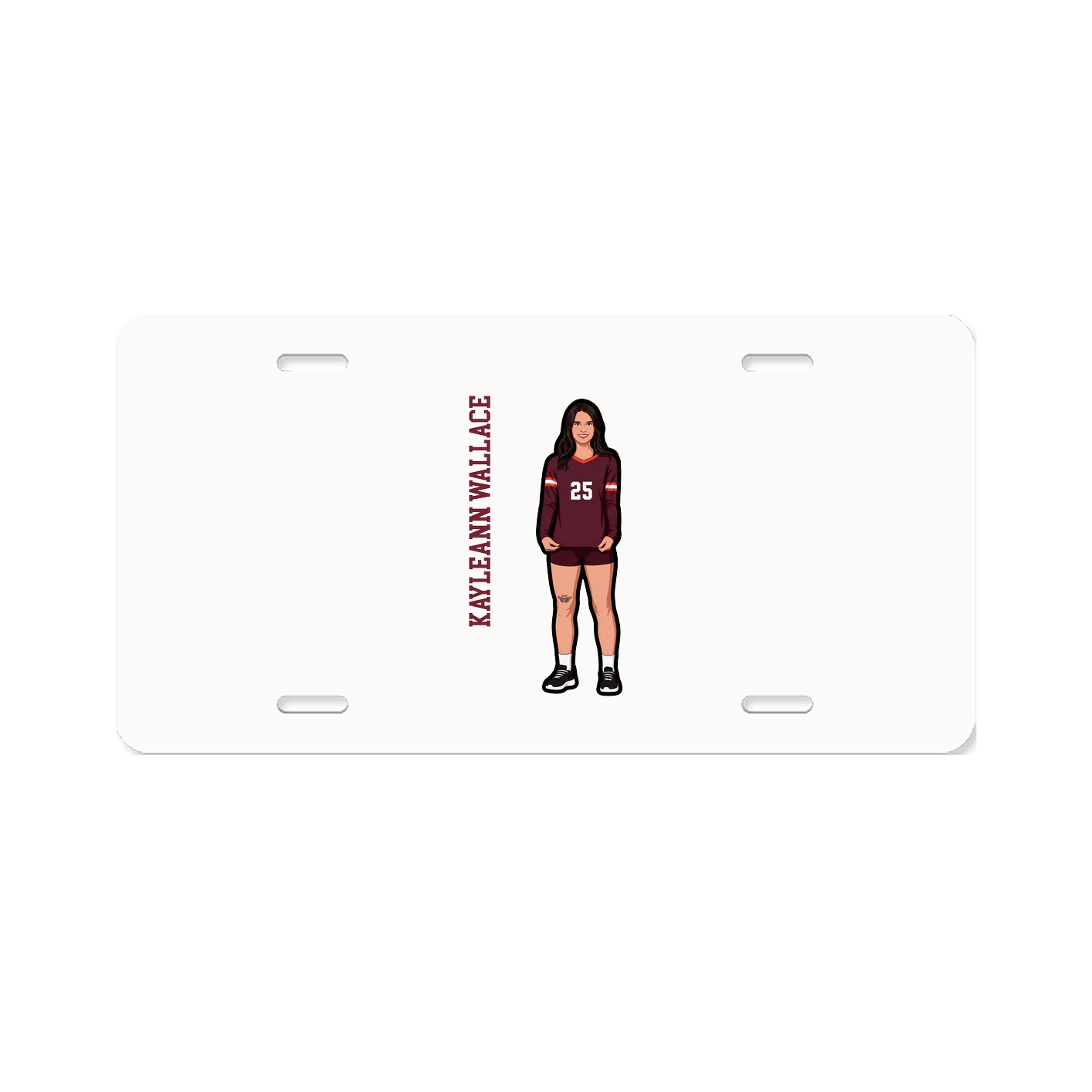 License Plate — Name Vertical in Classic