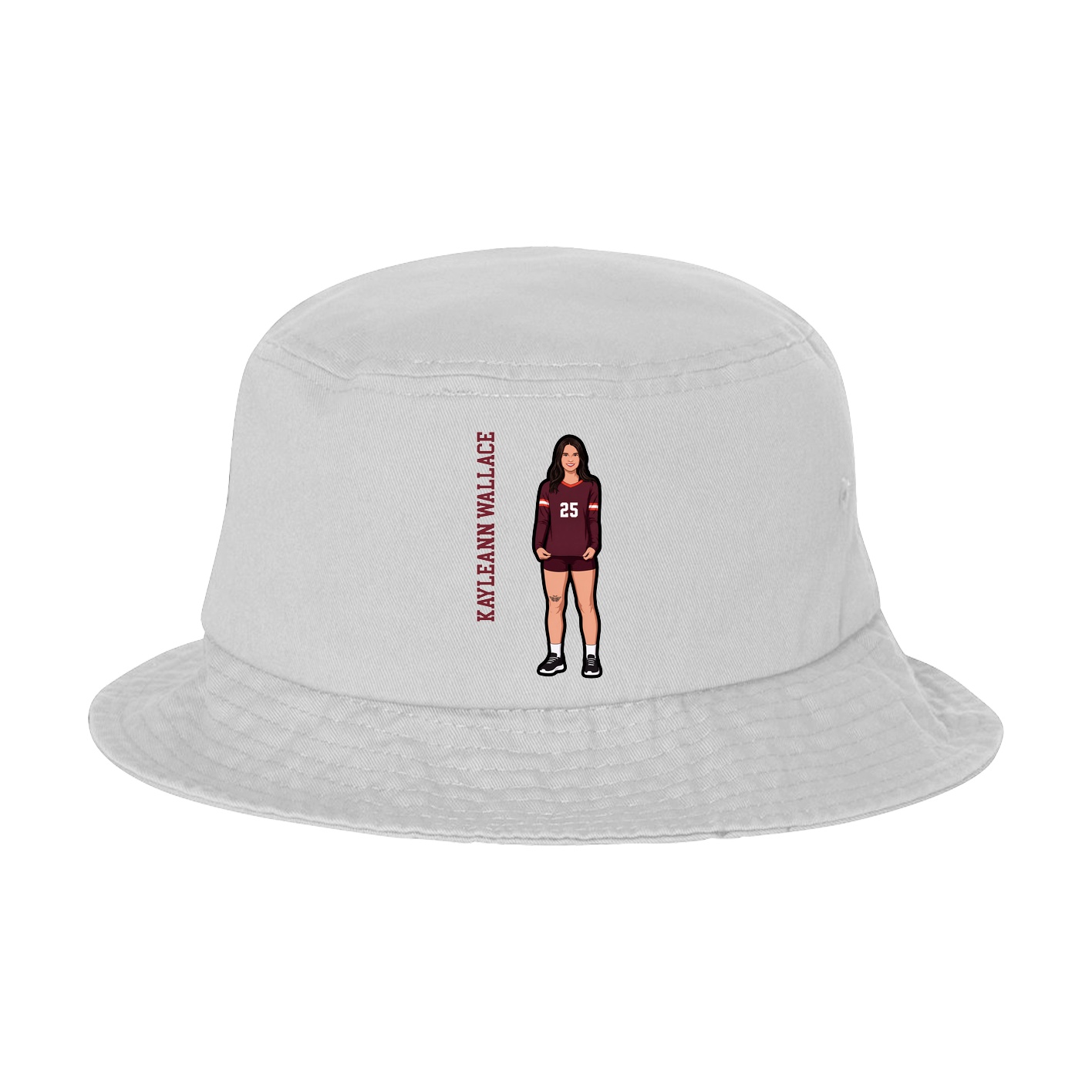 Bucket Cap — Name Vertical in White