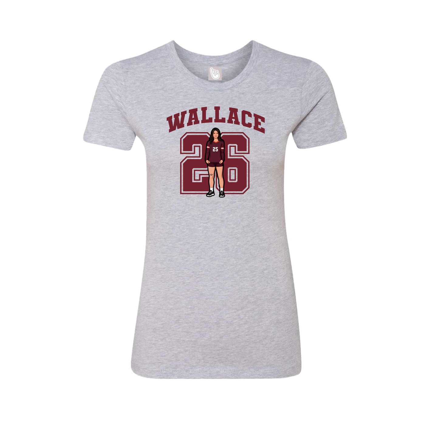Fitted Women's Tee — Number in Grey