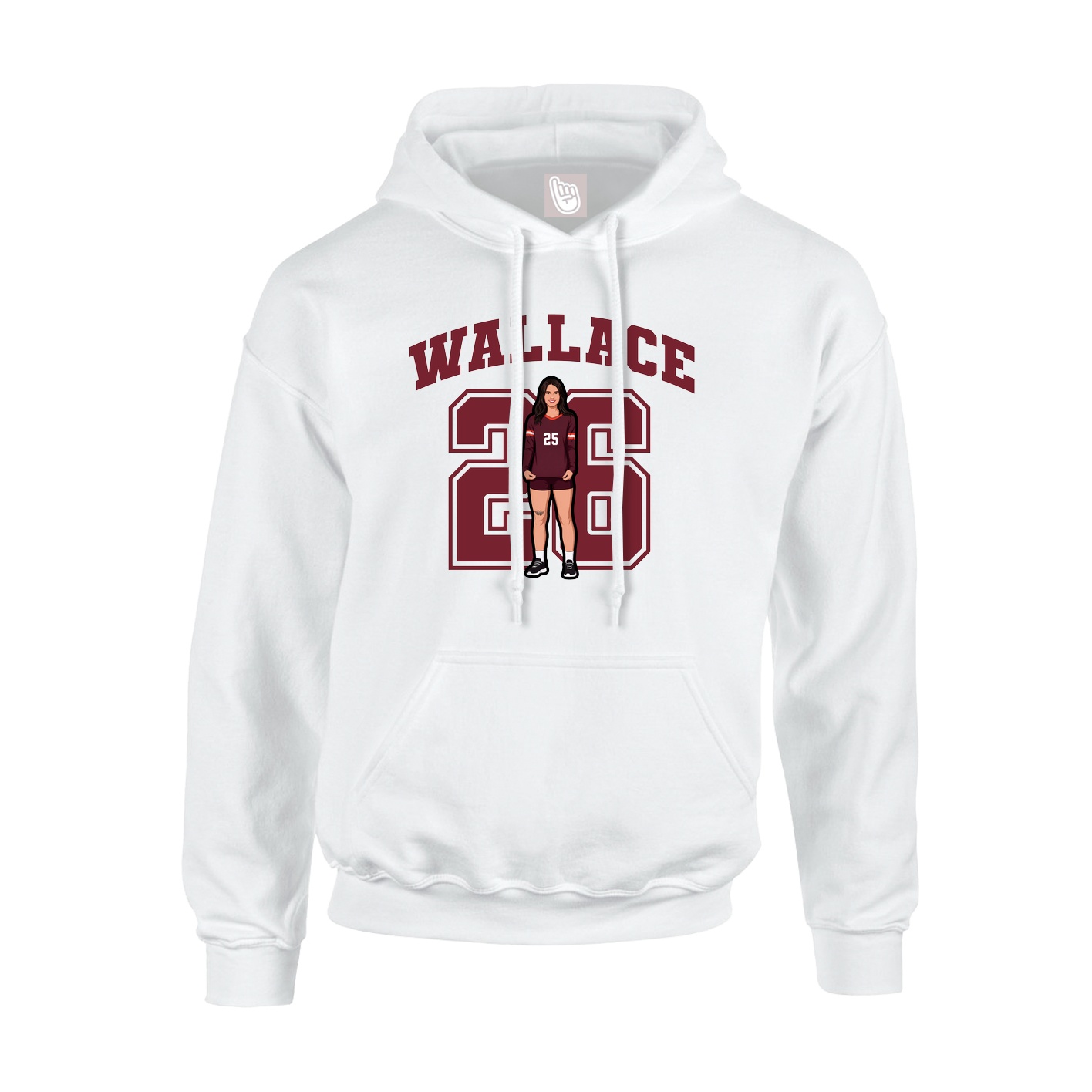 Youth Hoodie — Number in White