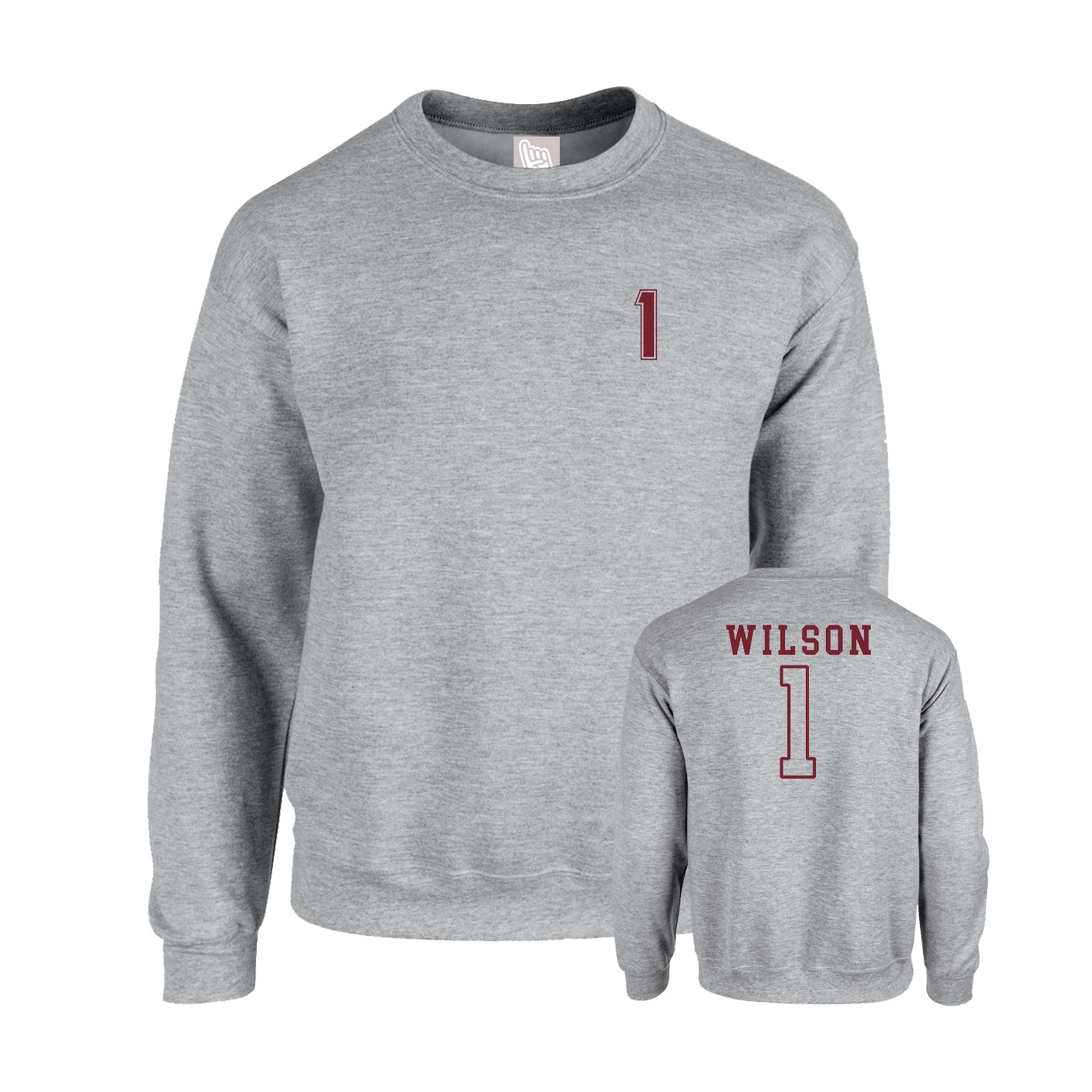 Fleece Crew — Chest Back in Grey