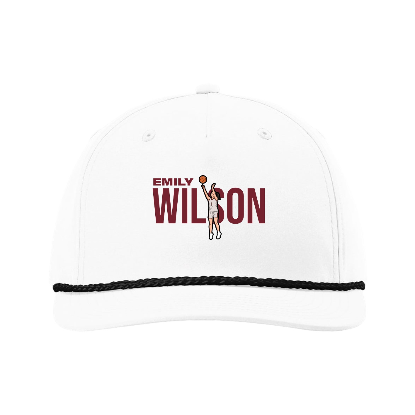 Five-Panel Classic Rope Cap — Player Name in White