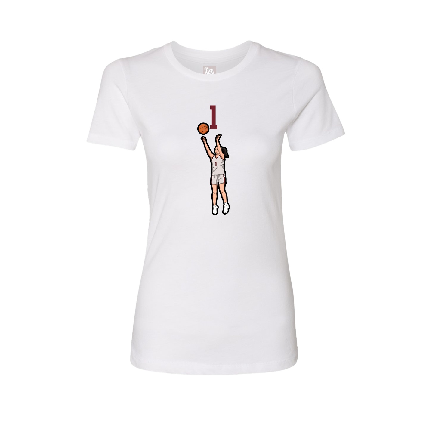 Fitted Women's Tee — Number Top in White