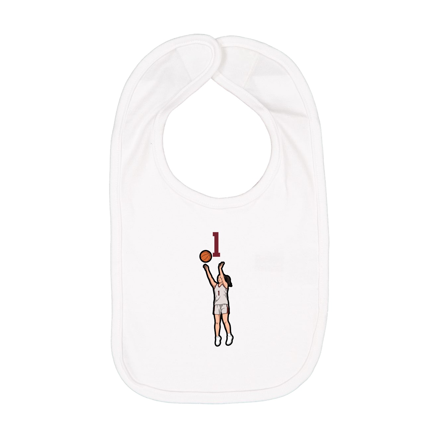 Infant Bib — Number Top in White