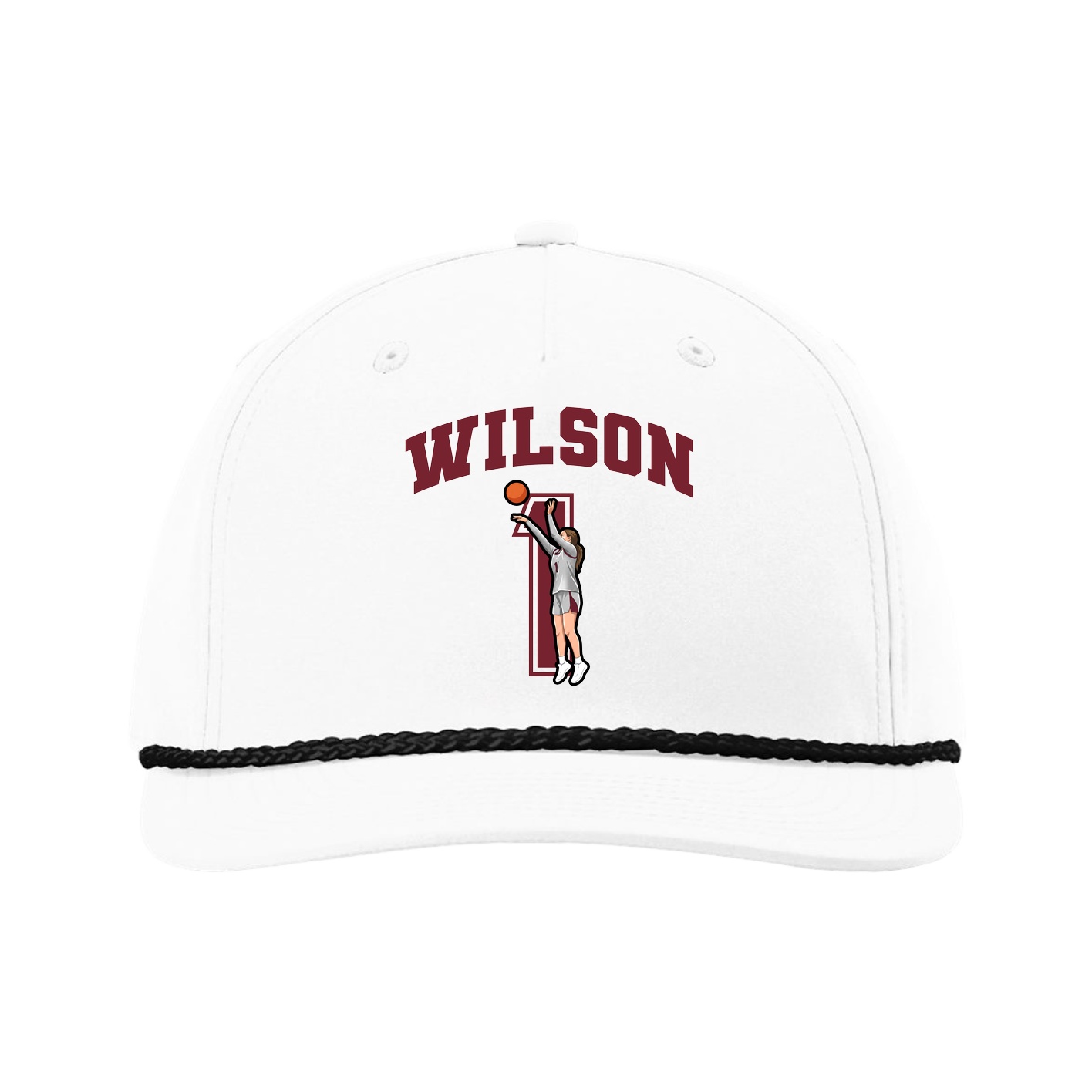 Five-Panel Classic Rope Cap — Number in White