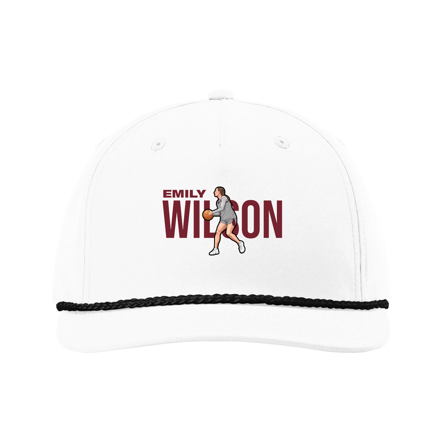 Five-Panel Classic Rope Cap — Player Name in White