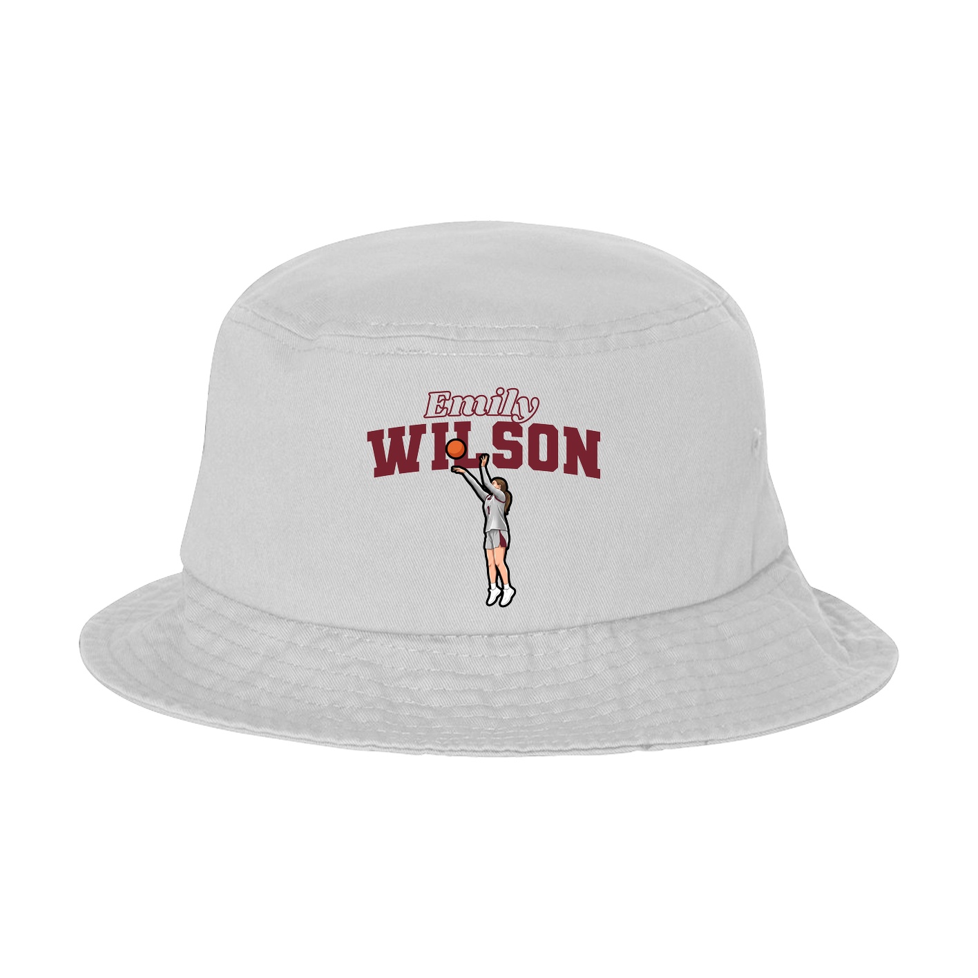 Bucket Cap — Name Arch in White