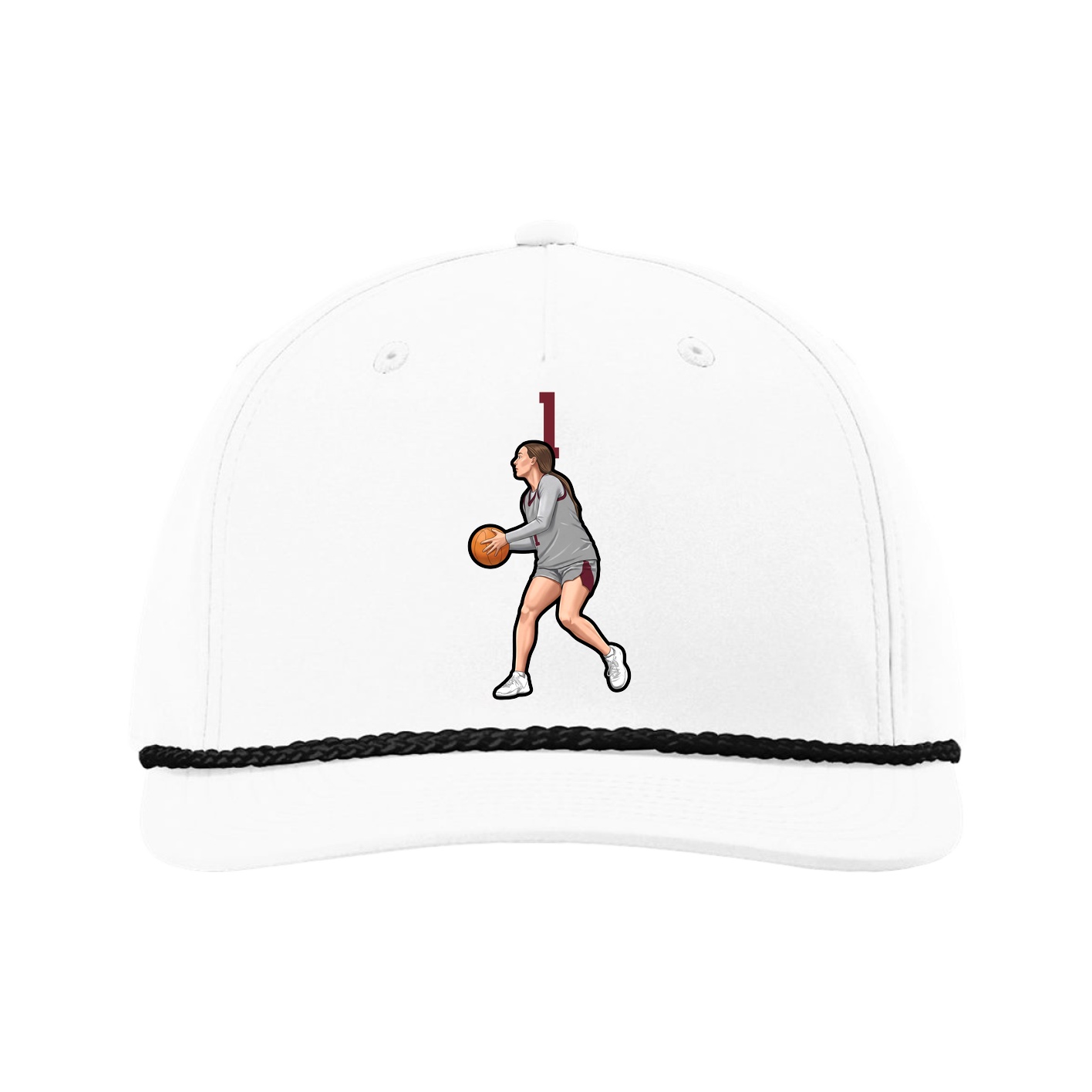 Five-Panel Classic Rope Cap — Number Top in White