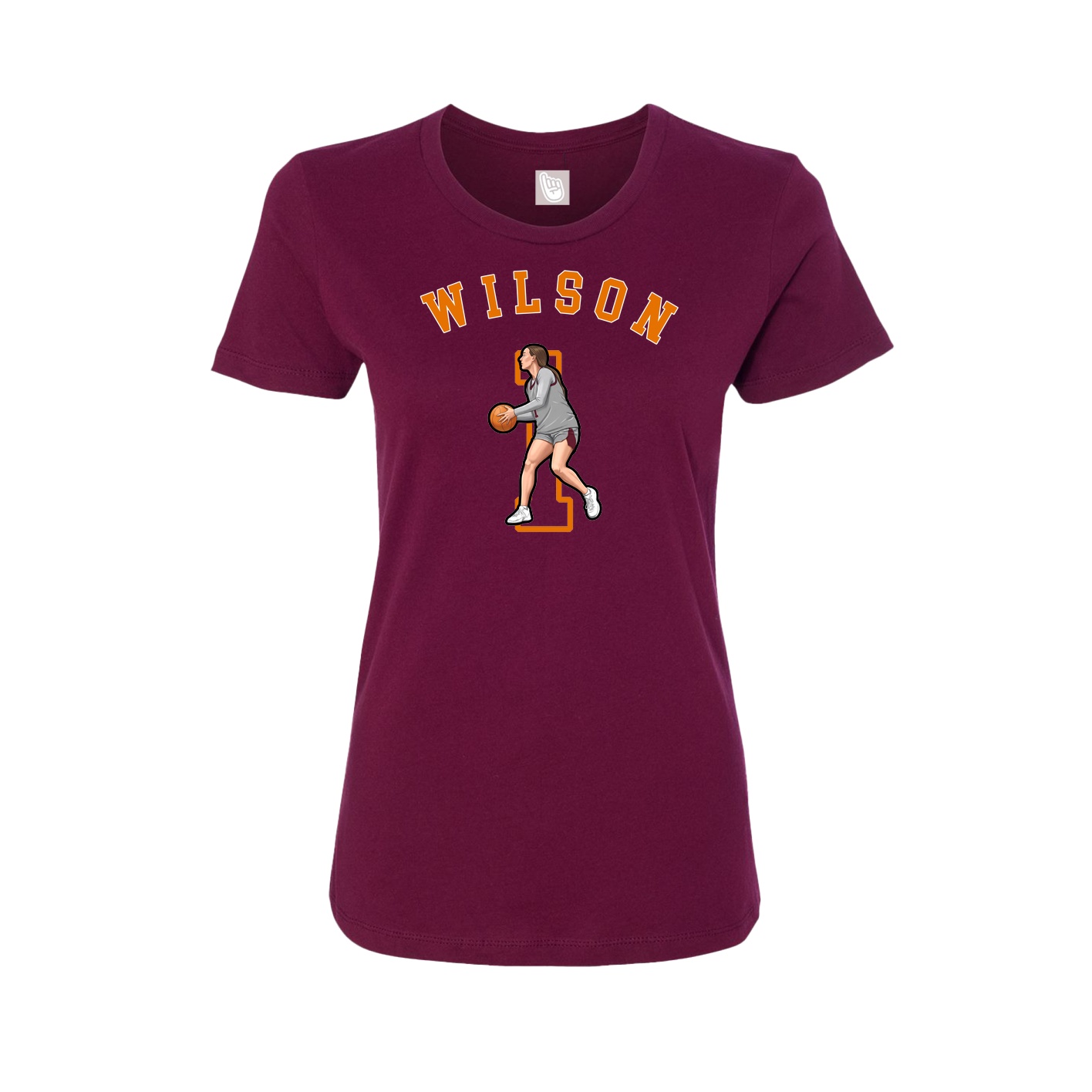 Fitted Women's Tee — Shirsey Arch in Maroon