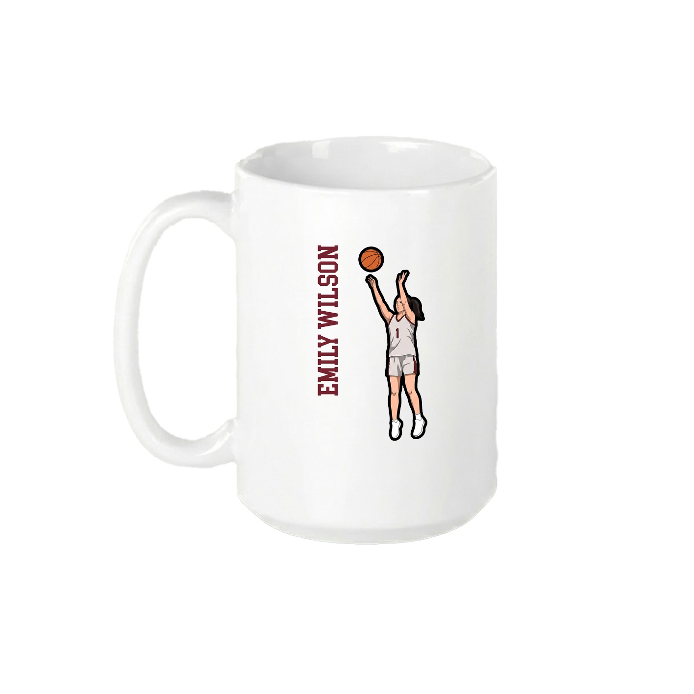 15oz Coffee Mug — Name Vertical in White