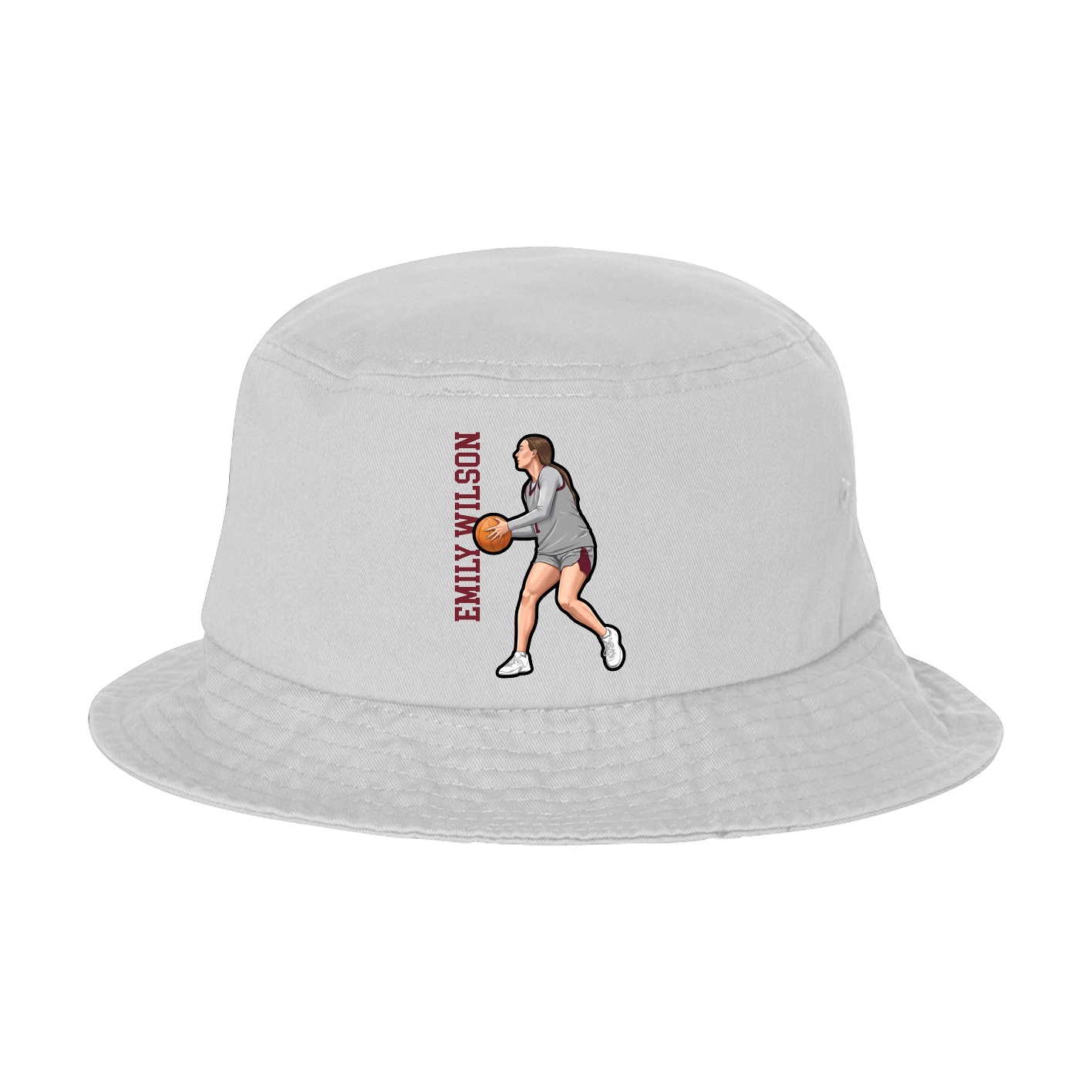 Bucket Cap — Name Vertical in White
