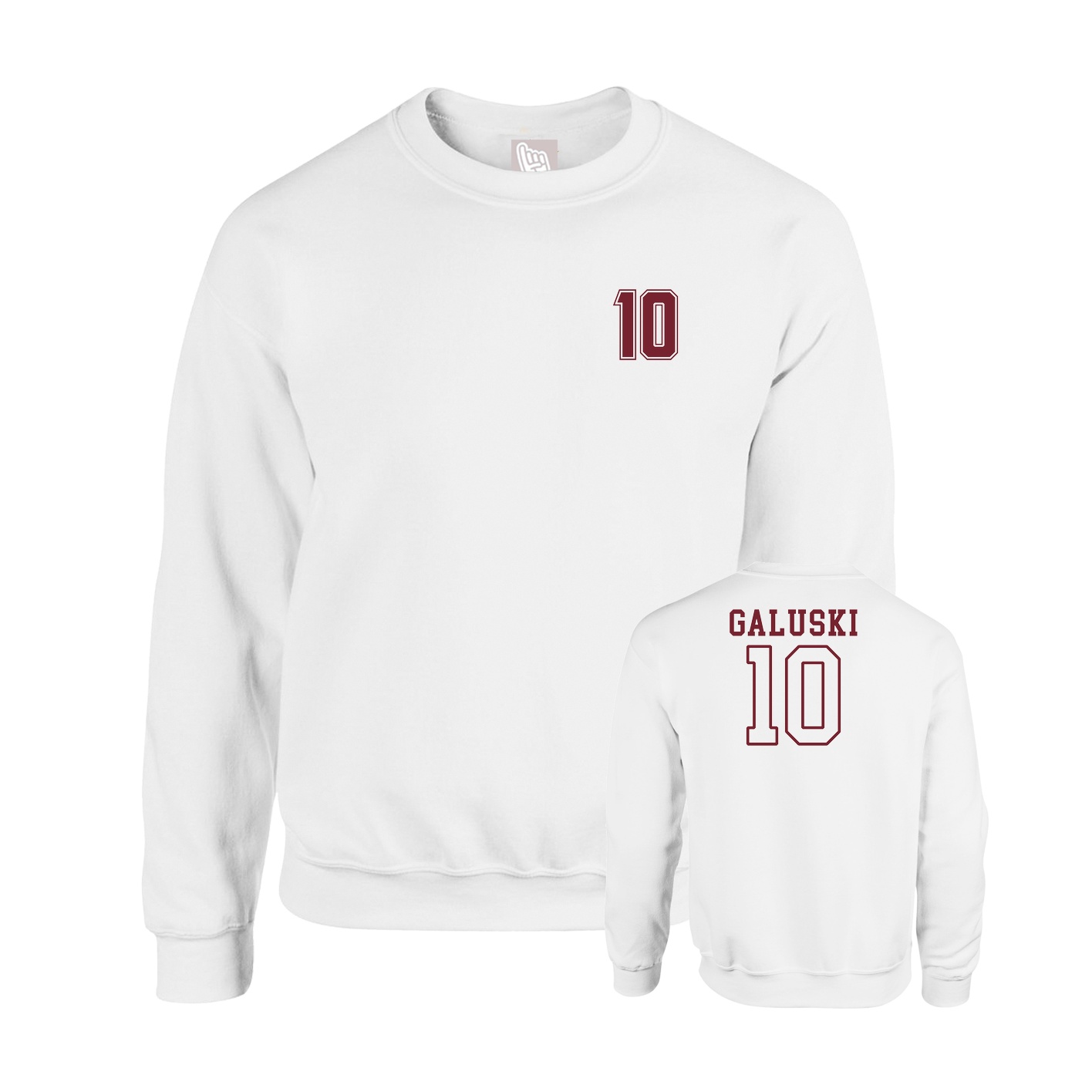 Fleece Crew — Chest Back in White