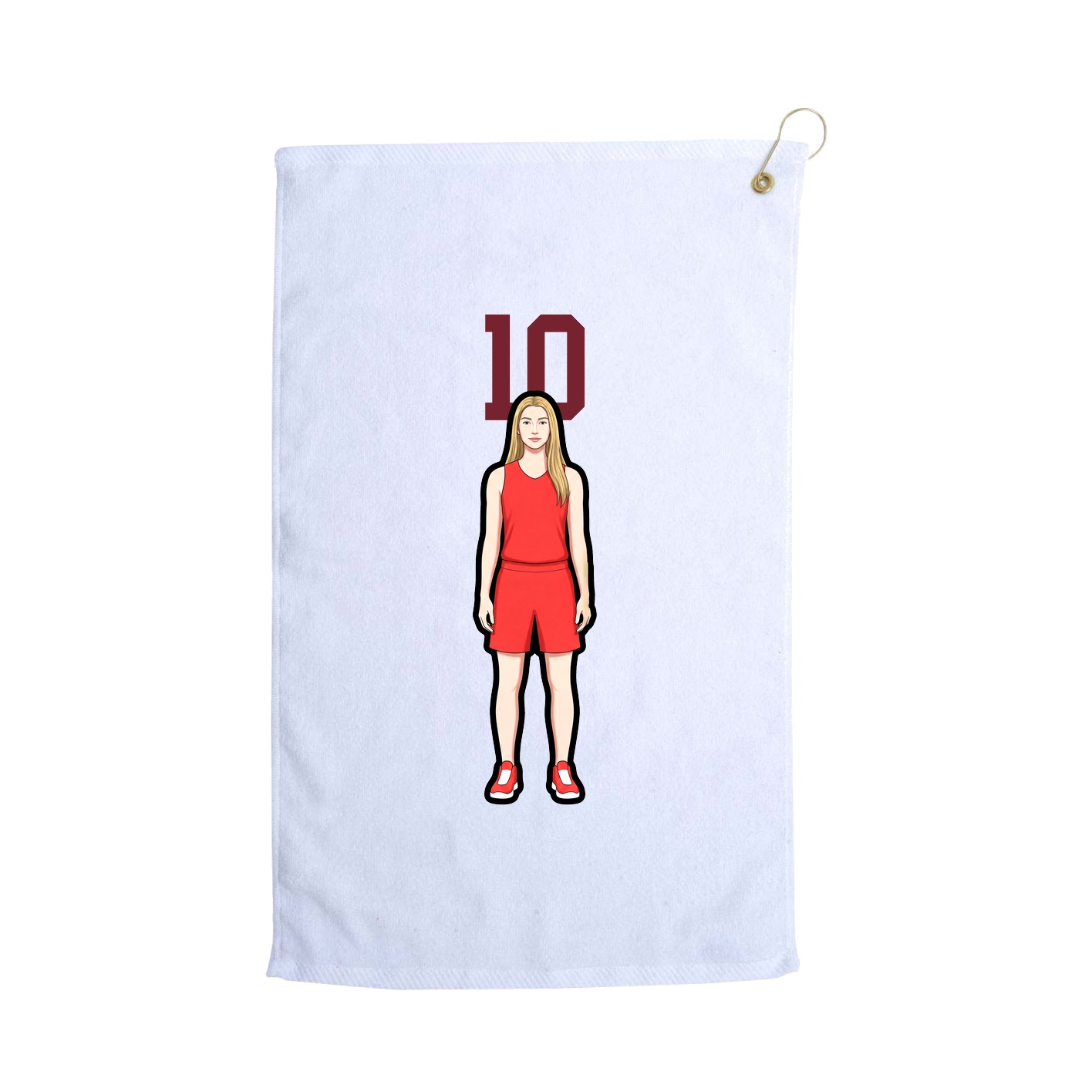 Golf Towel — Number Top in White