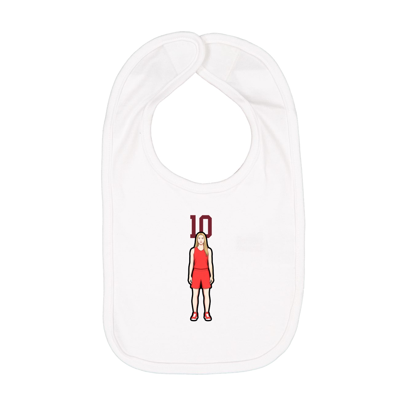 Infant Bib — Number Top in White