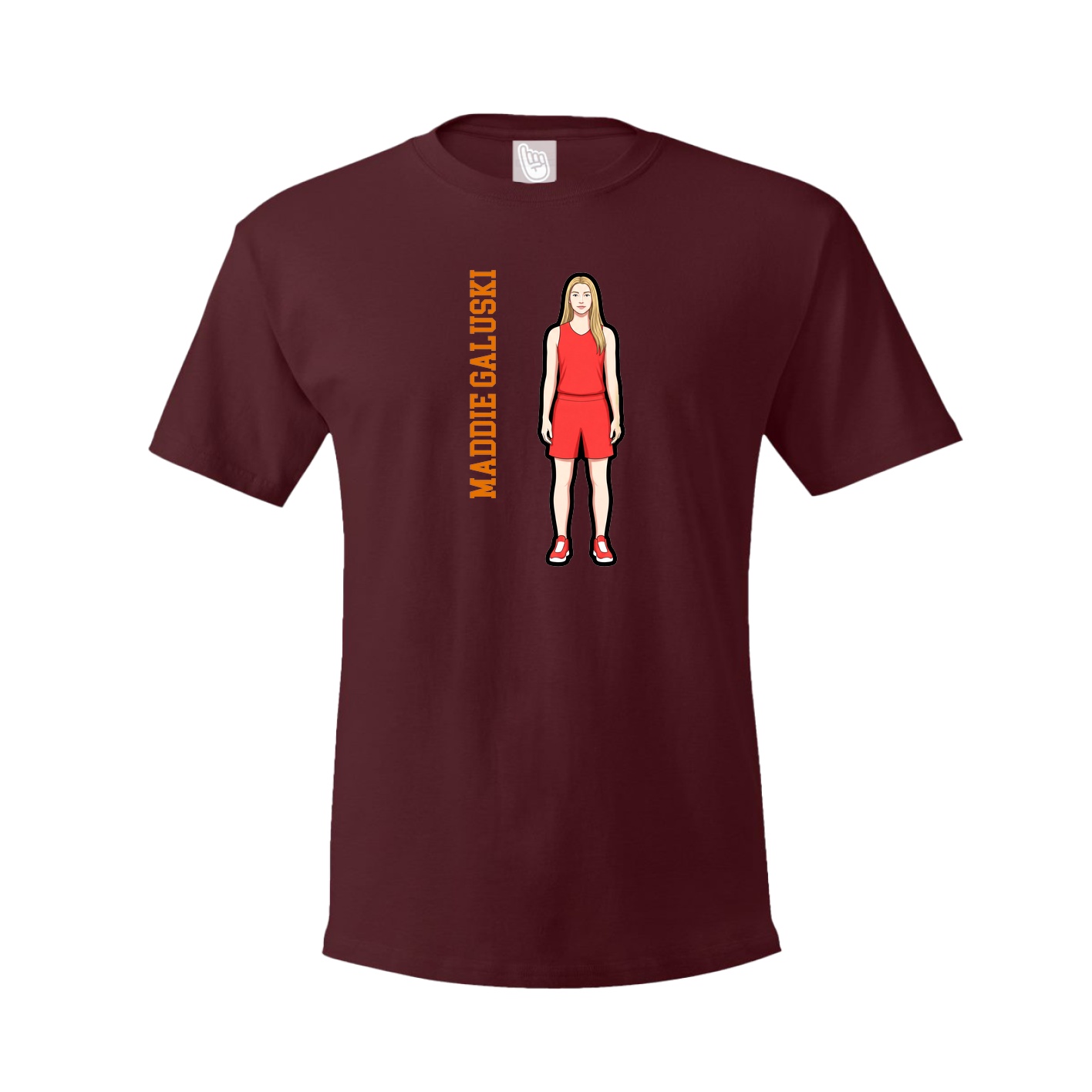 Tee — Name Vertical in Maroon
