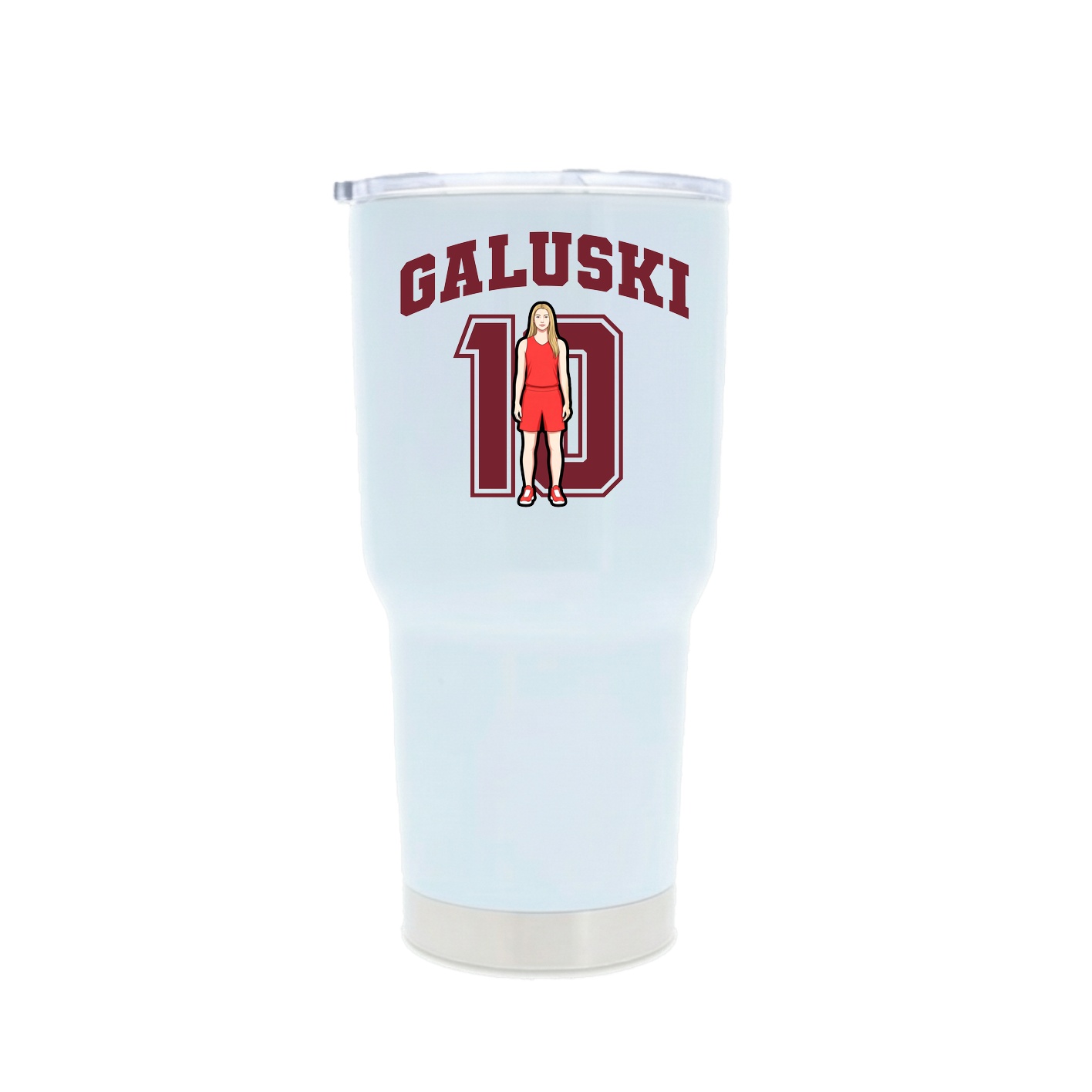 30oz Stainless Steel Tumbler — Number in White