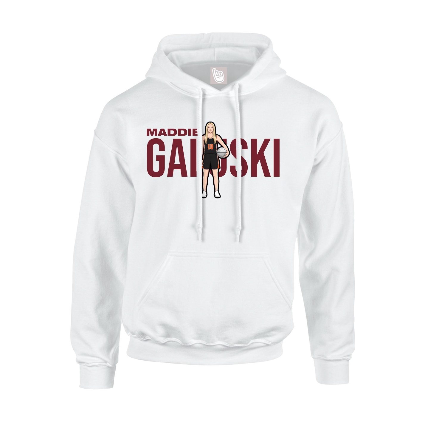 Youth Hoodie — Player Name in White