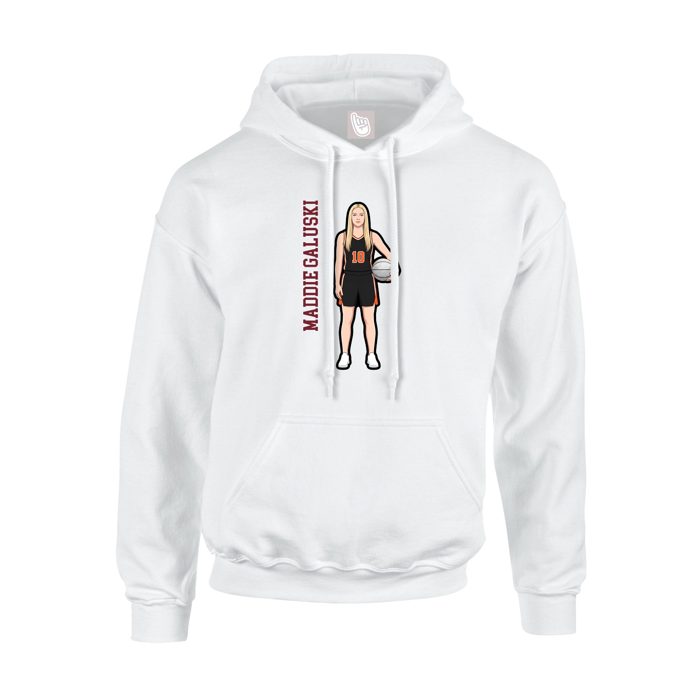 Hoodie — Name Vertical in White