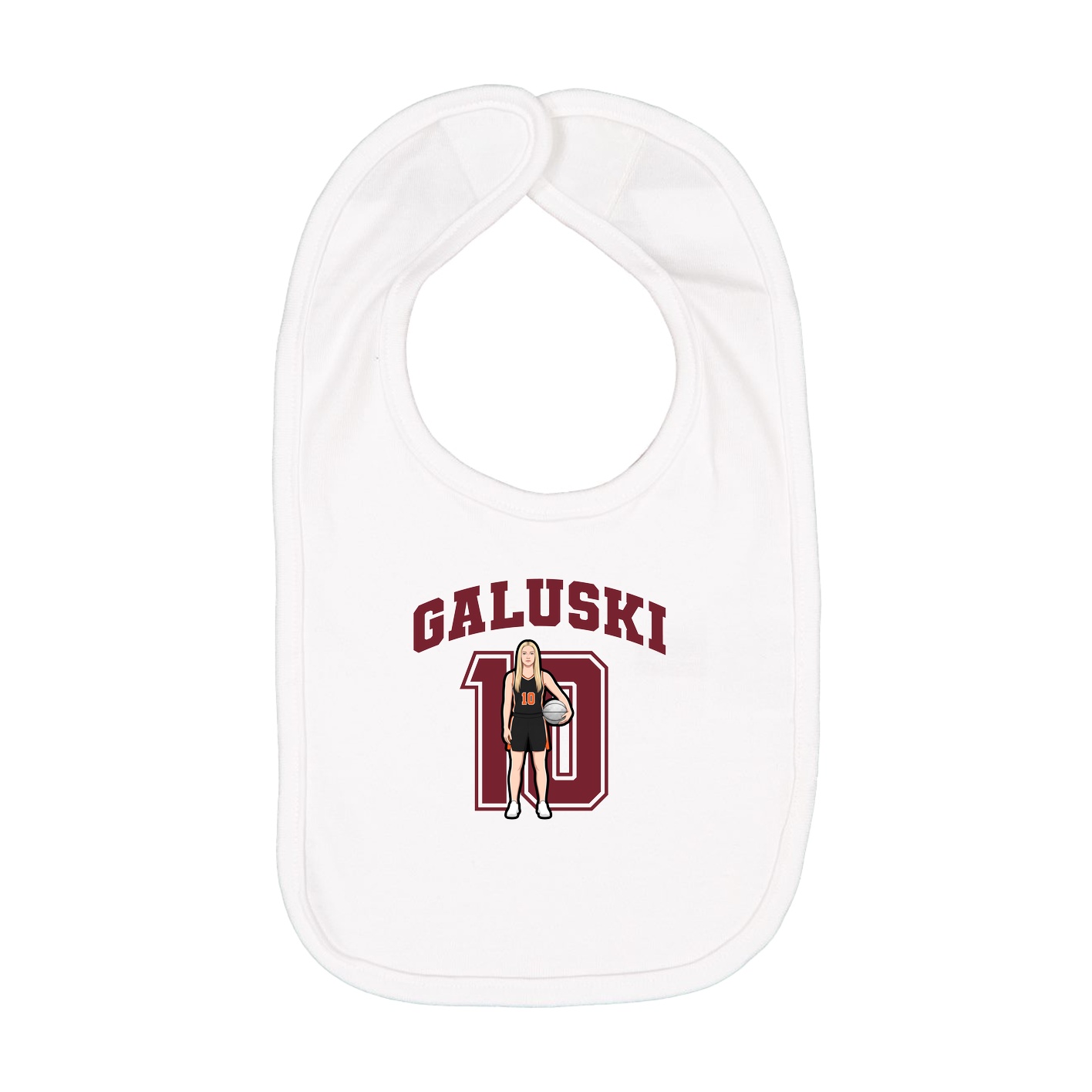 Infant Bib — Number in White