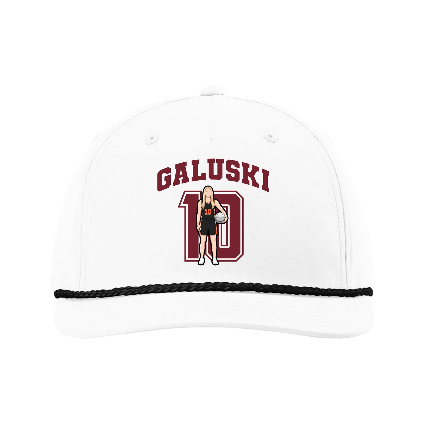 Five-Panel Classic Rope Cap — Number in White