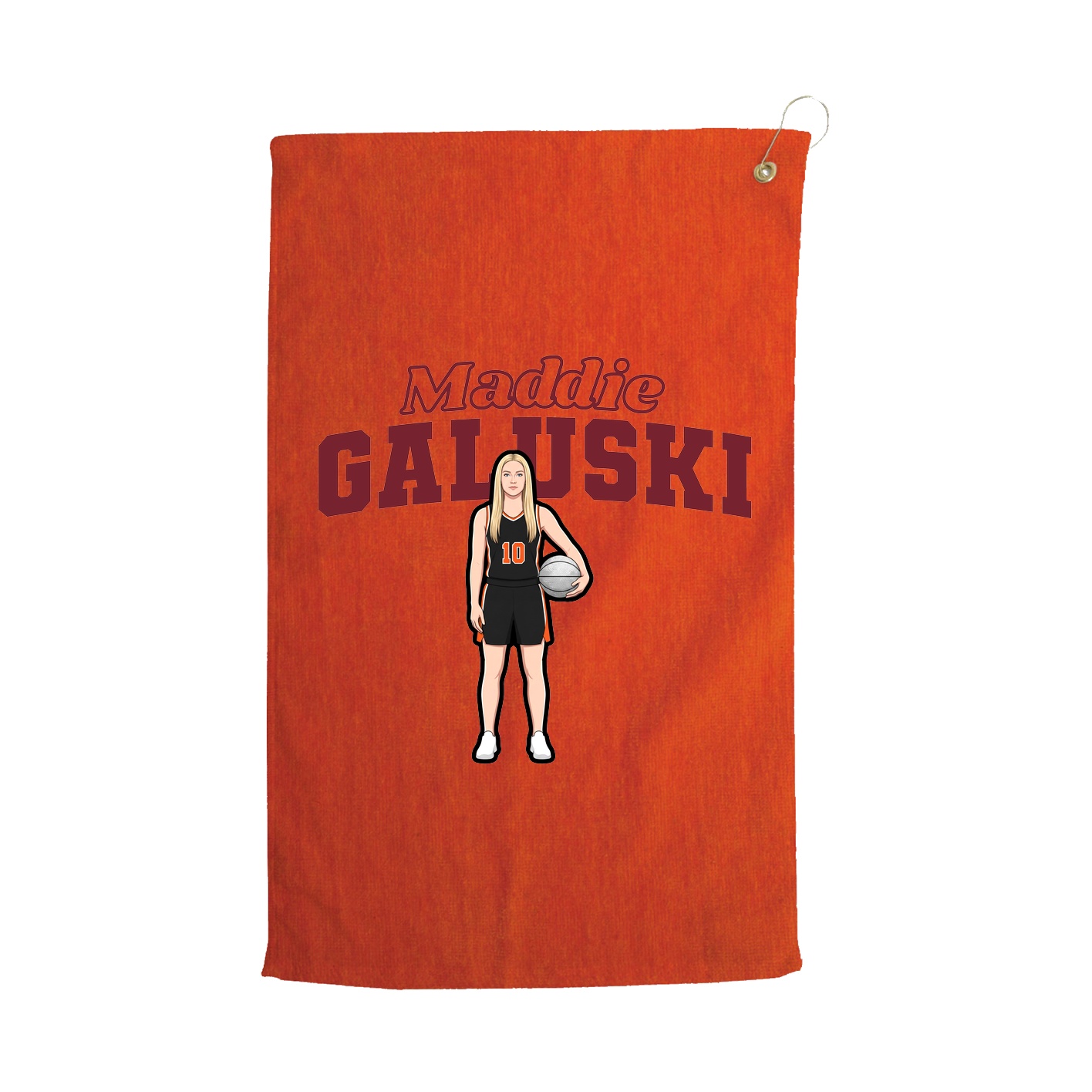 Golf Towel — Name Arch in Orange