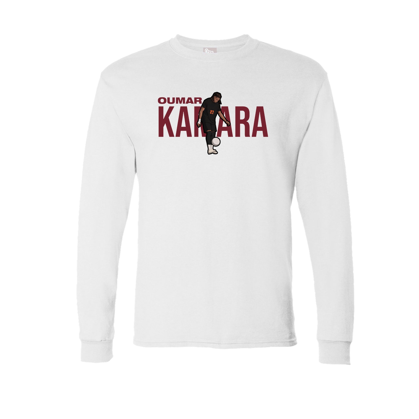 Long Sleeve Tee — Player Name in White