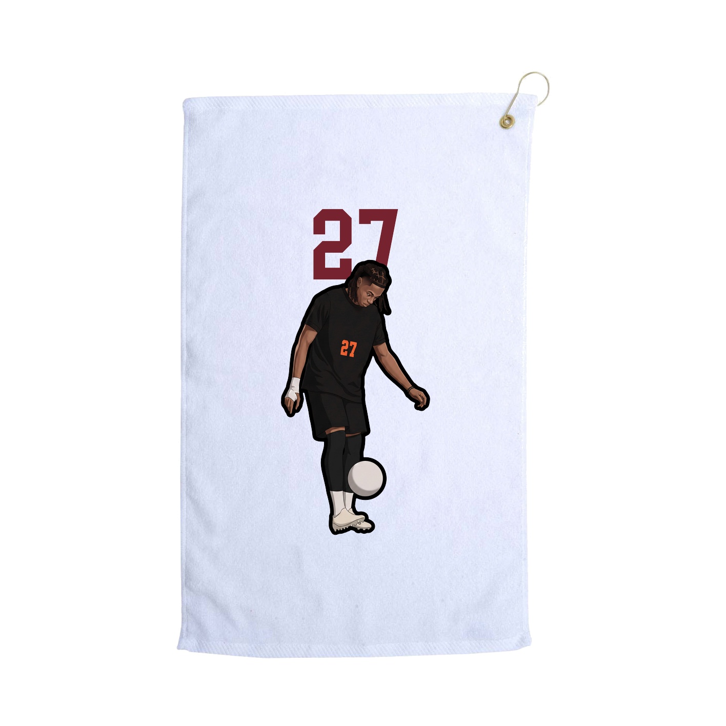 Golf Towel — Number Top in White