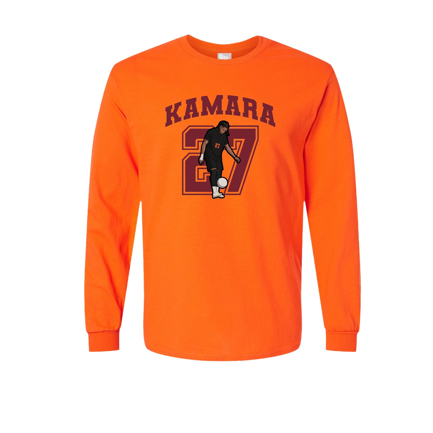 Long Sleeve Tee — Number in Orange