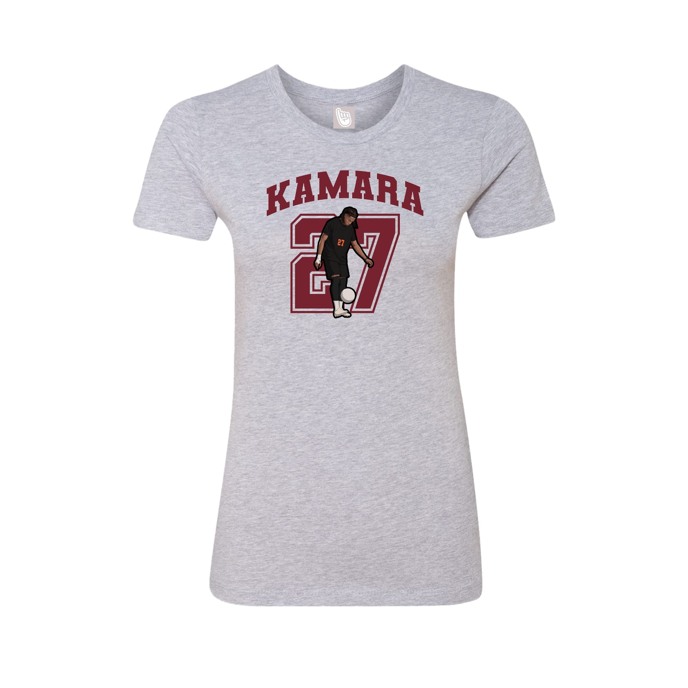 Fitted Women's Tee — Number in Grey