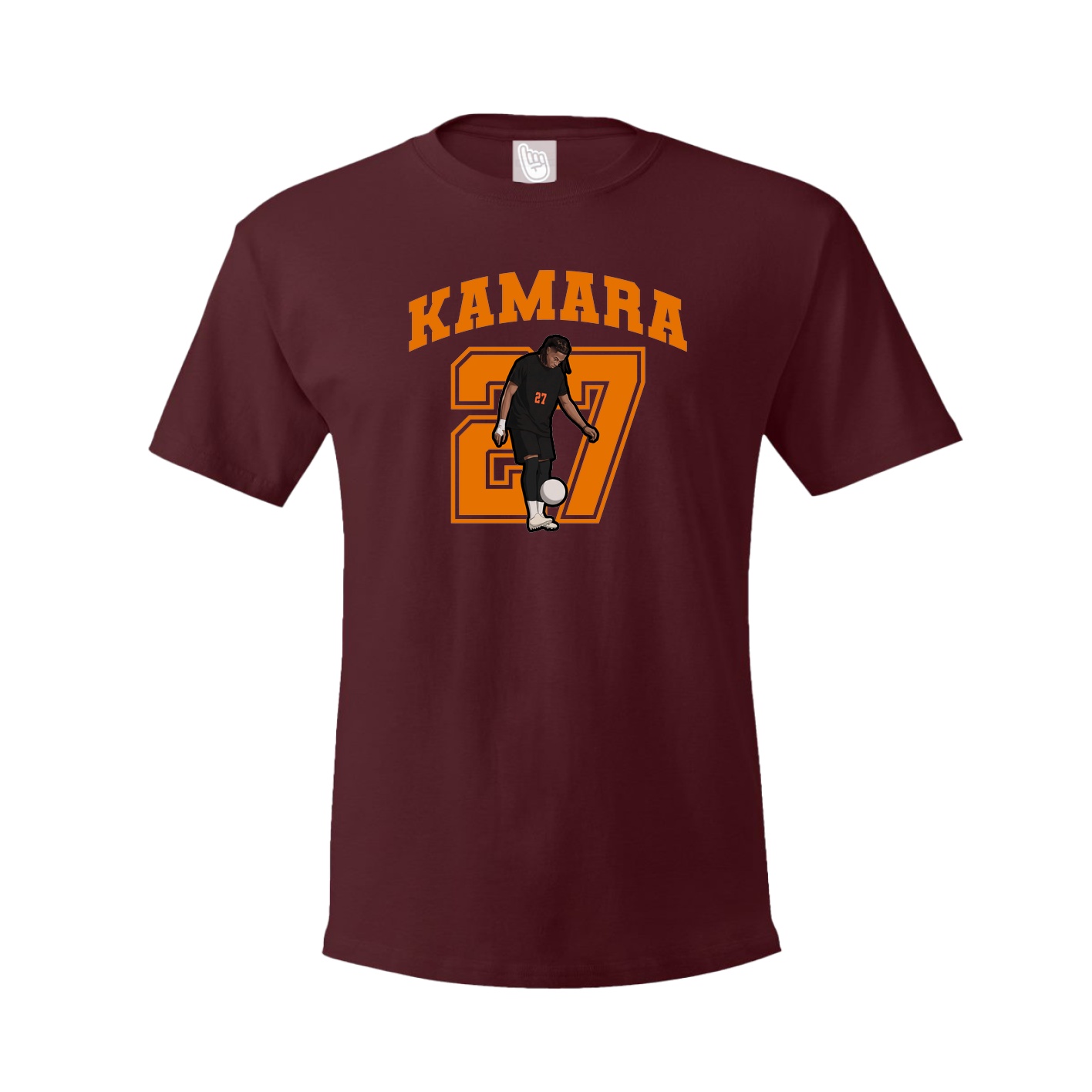 Youth Tee — Number in Maroon