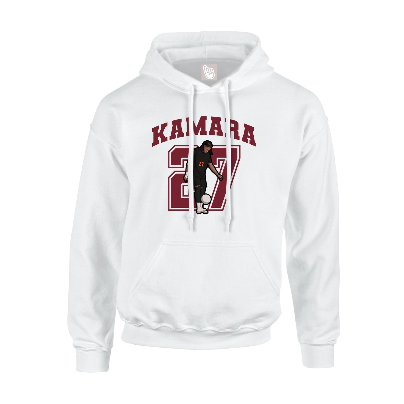 Youth Hoodie — Number in White