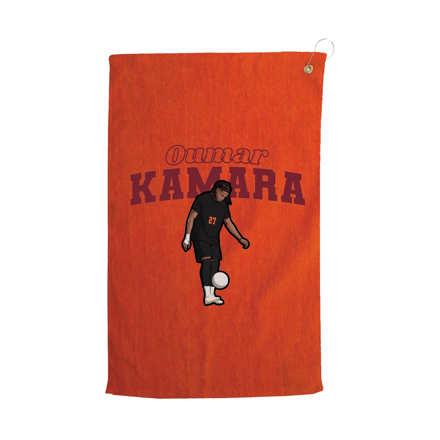 Golf Towel — Name Arch in Orange
