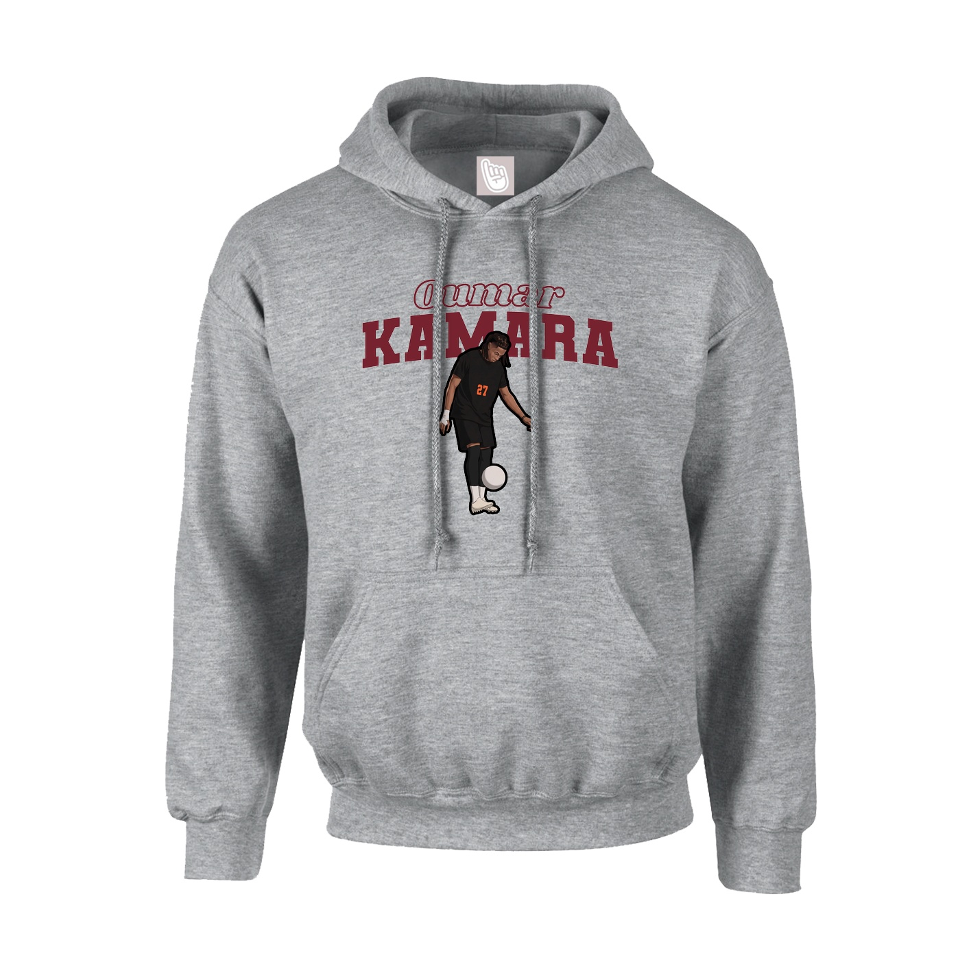Hoodie — Name Arch in Grey