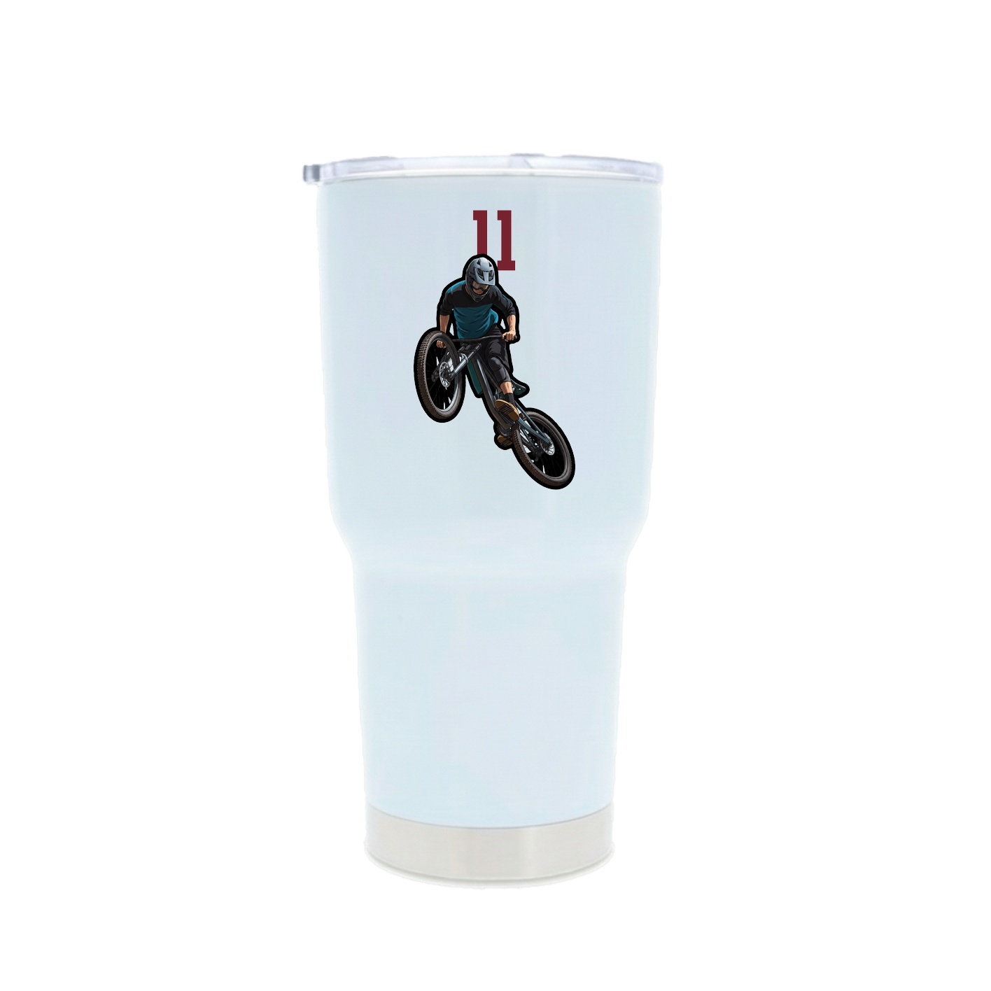 30oz Stainless Steel Tumbler — Number Top in White