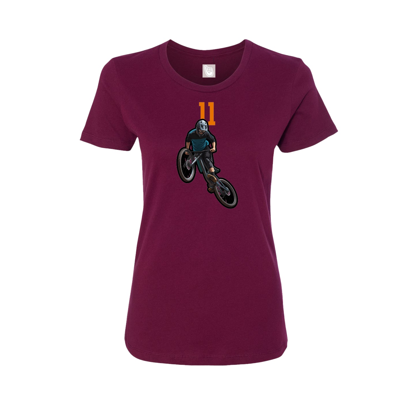 Fitted Women's Tee — Number Top in Maroon