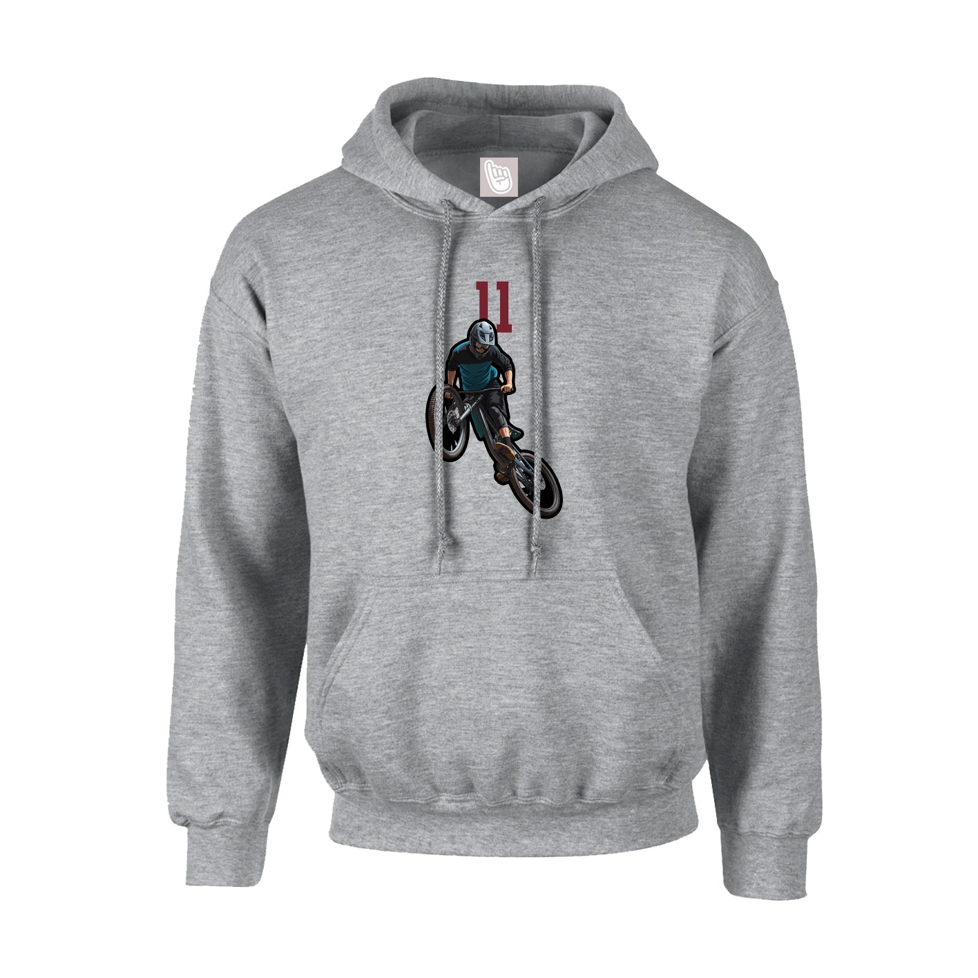 Youth Hoodie — Number Top in Grey