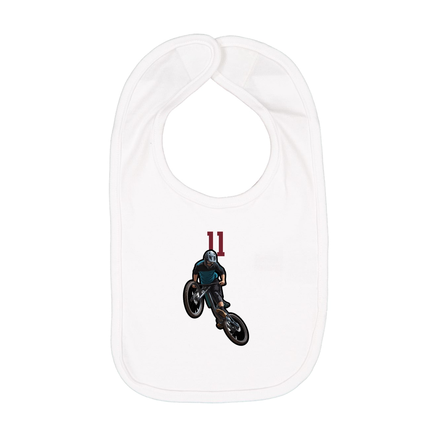 Infant Bib — Number Top in White