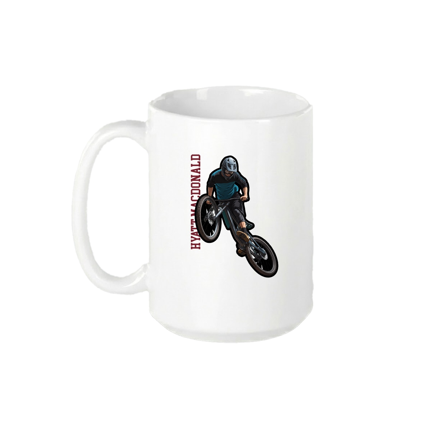 15oz Coffee Mug — Name Vertical in White