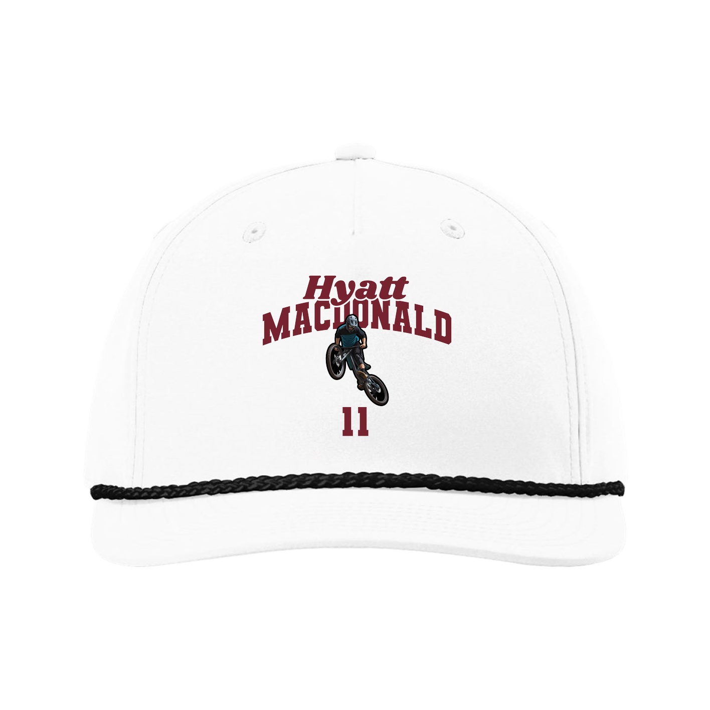 Five-Panel Classic Rope Cap — Signature Arch in White