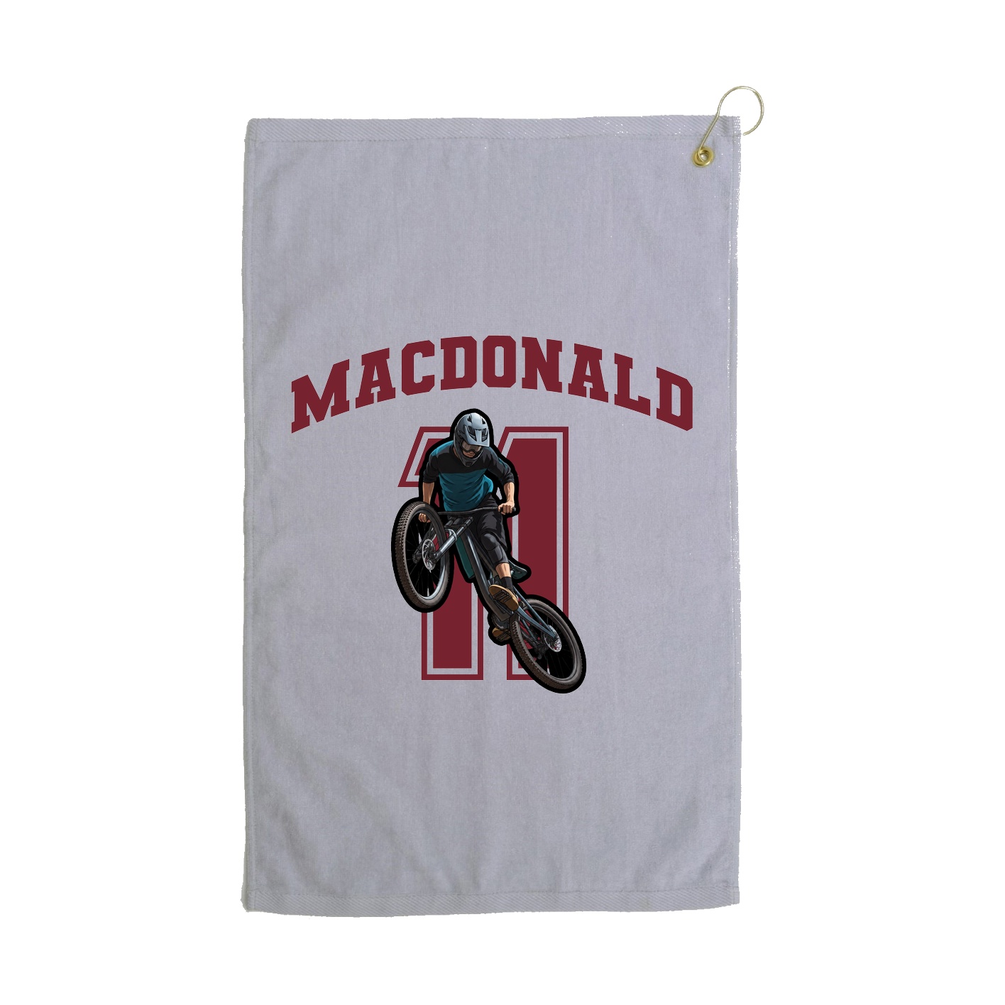 Golf Towel — Number in Grey