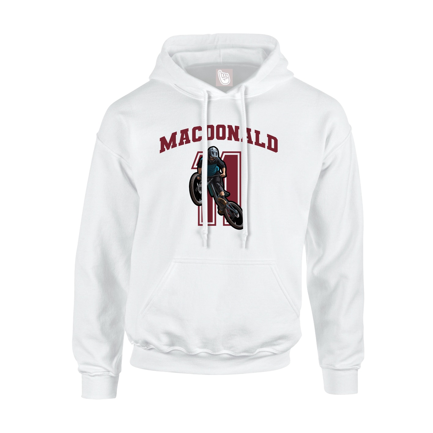 Youth Hoodie — Number in White