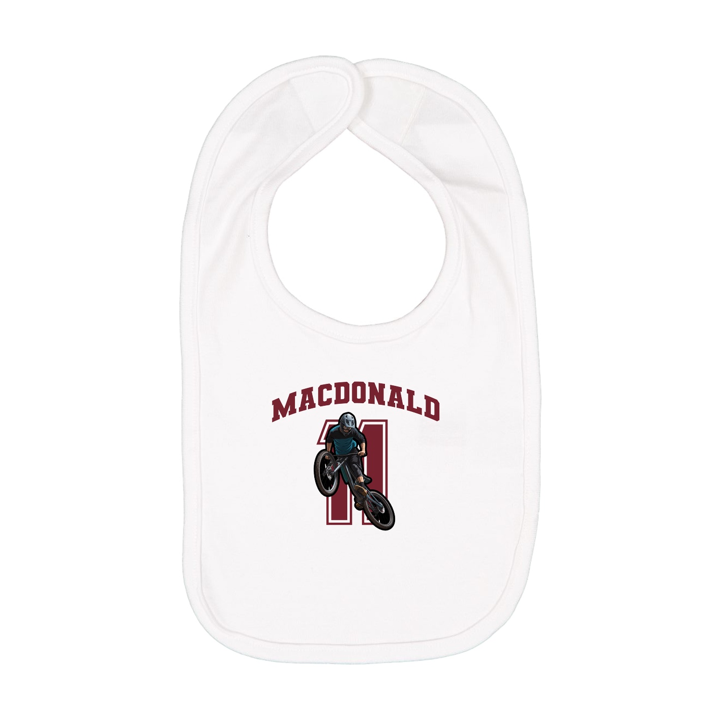 Infant Bib — Number in White