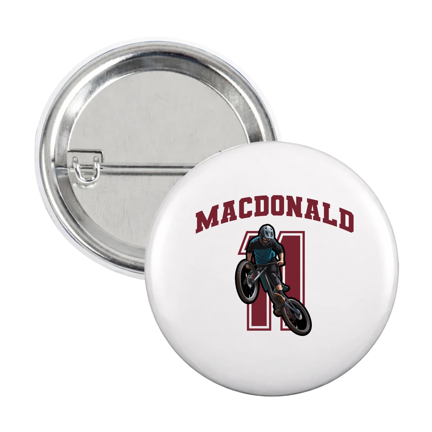 Game Day Button — Number in White