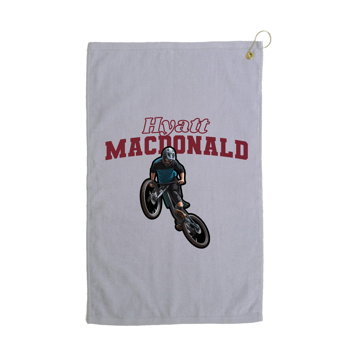 Golf Towel — Name Arch in Grey