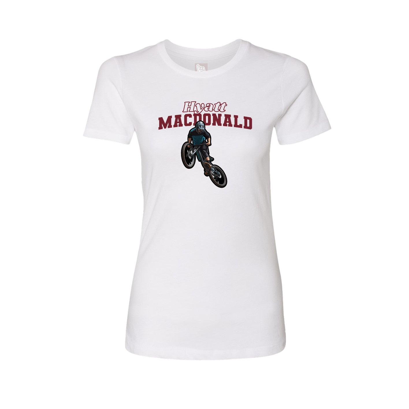 Fitted Women's Tee — Name Arch in White