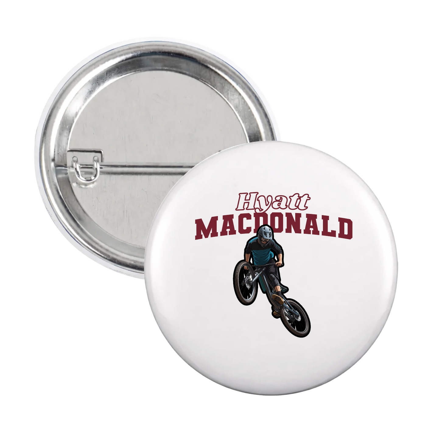 Game Day Button — Name Arch in White