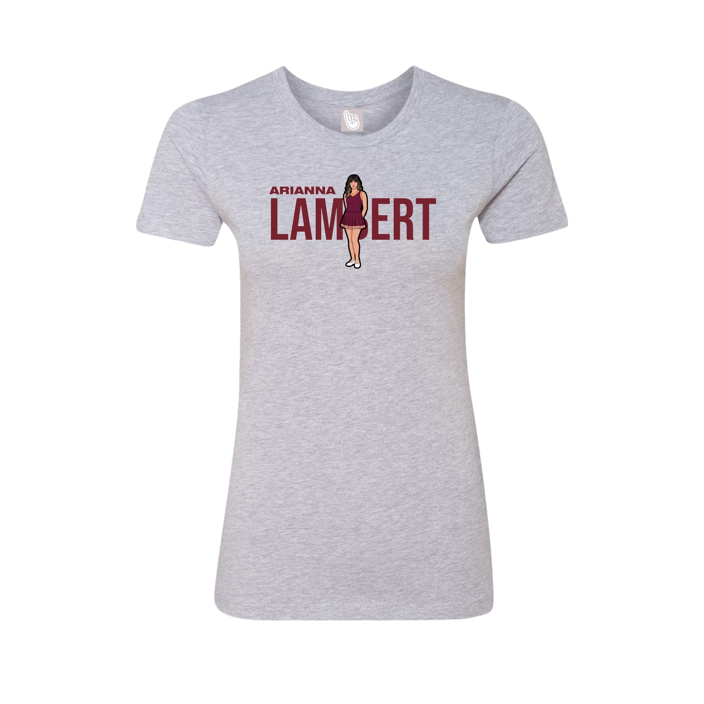 Fitted Women's Tee — Player Name in Grey
