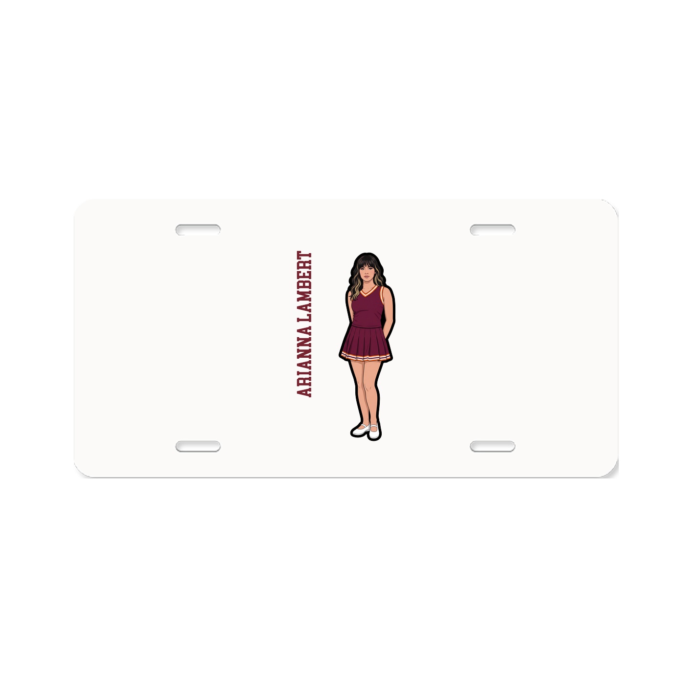 License Plate — Name Vertical in Classic